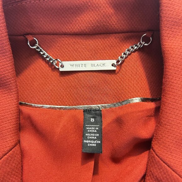 Womens Rust Red Blazer With Metallic Cuff Detail Size 8 White House Black Market - Picture 5 of 5